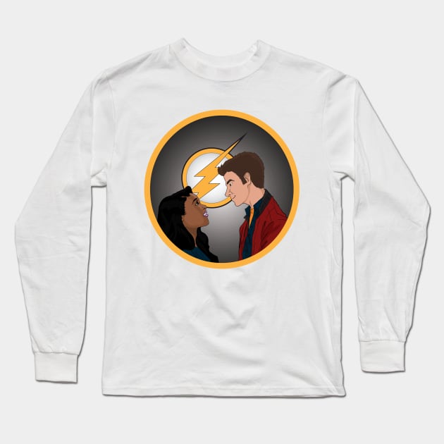 Iris and Barry Allen Gazing Long Sleeve T-Shirt by leroywhitakerva